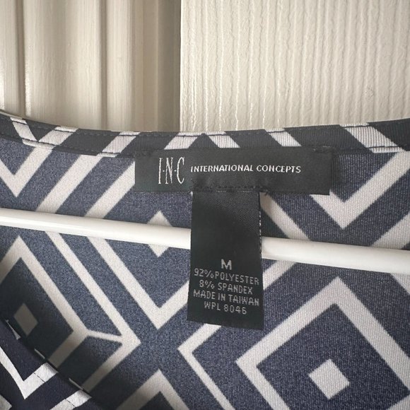 INC Geometric Black/White Casual Dress - Picture 3 of 11